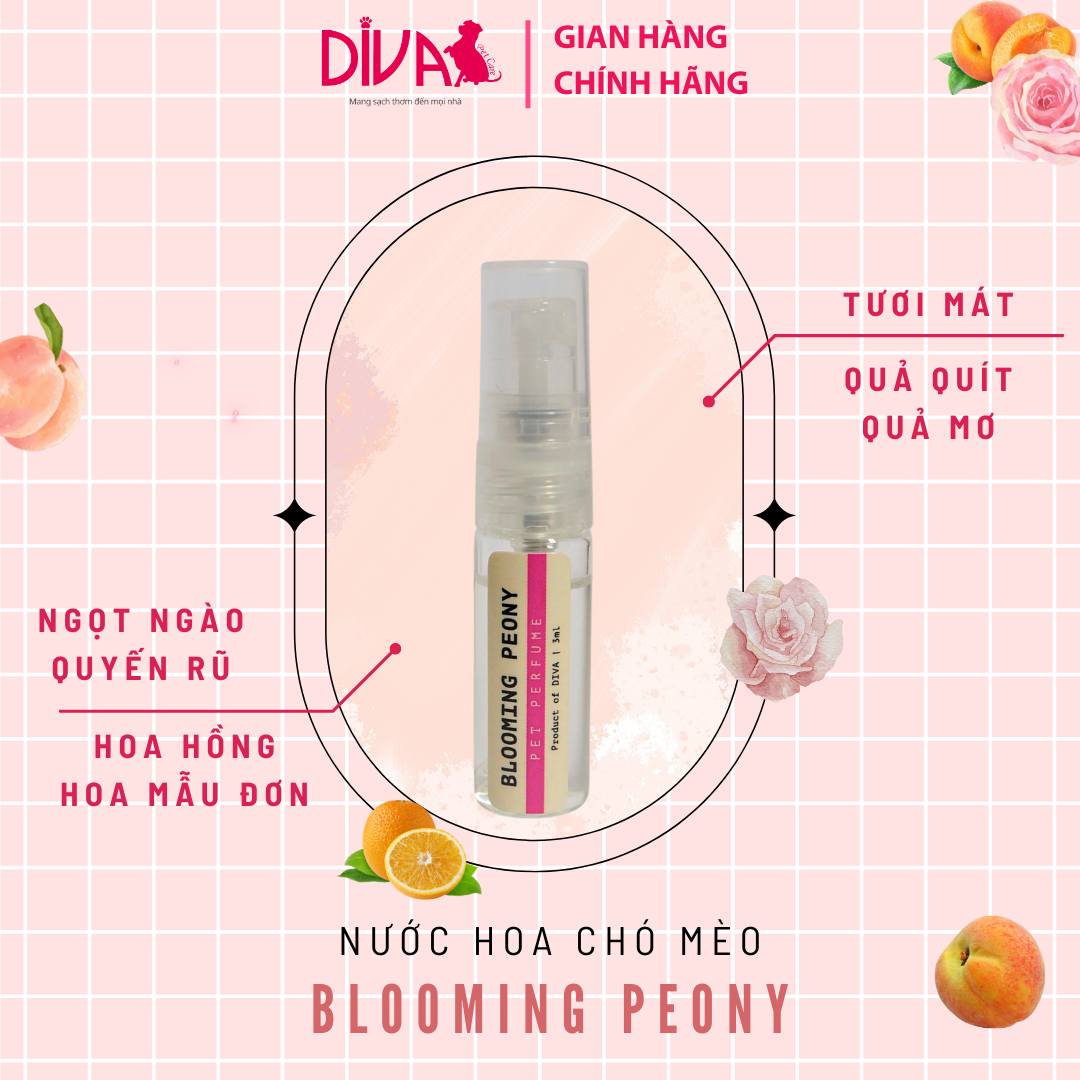 Nước hoa cho chó mèo DIVA Blooming Peony 3ml