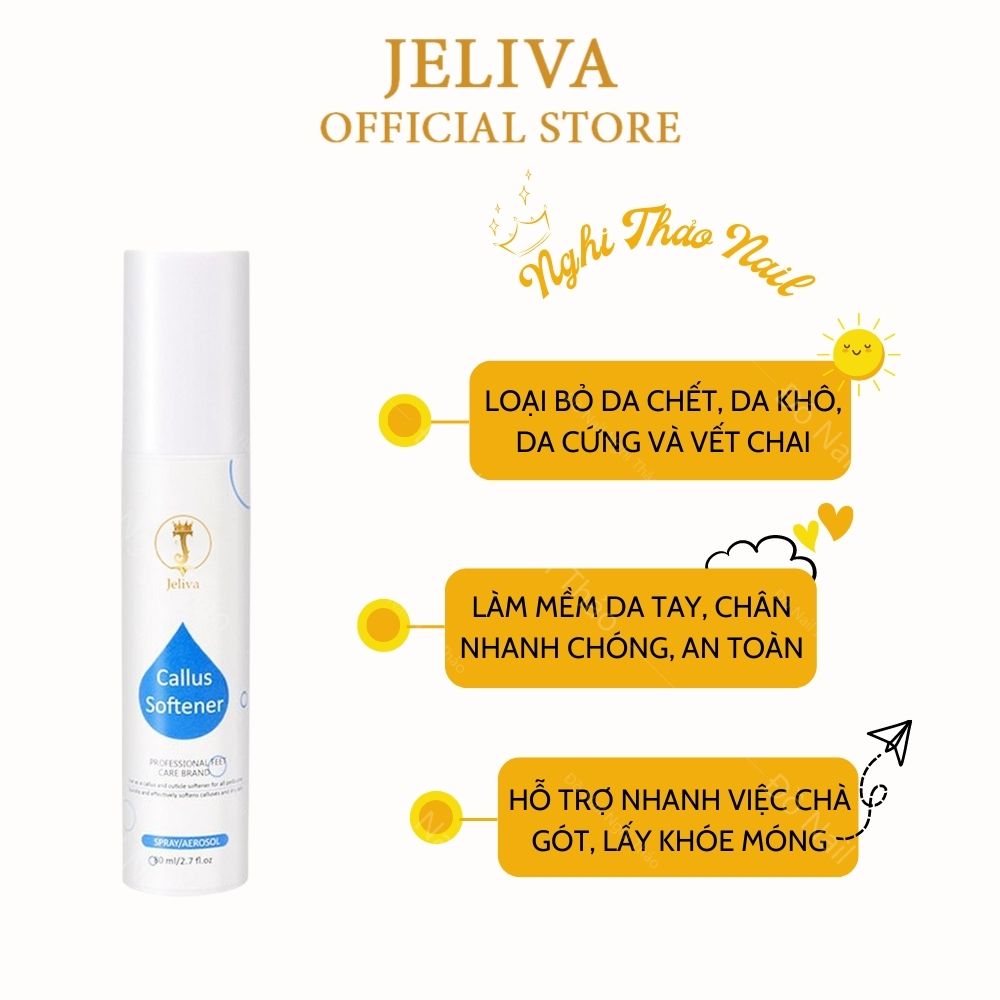 Chai xịt mềm da chà gót Jeliva