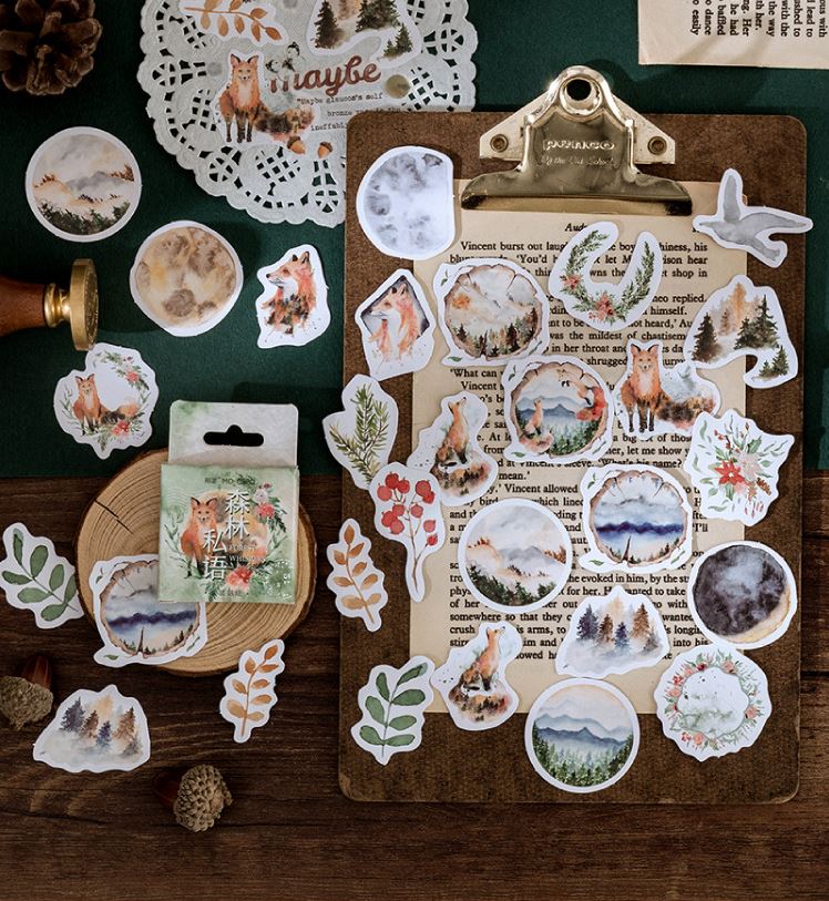 Bộ 46 sticker con vật hàn quốc dán trang trí e48