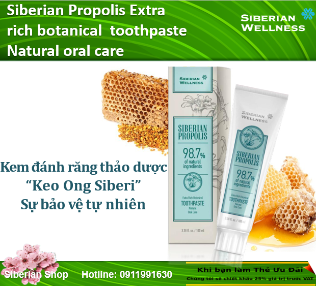 Kem đánh răng thảo dược "Keo ong Siberi" - Sự bảo vệ tự nhiên