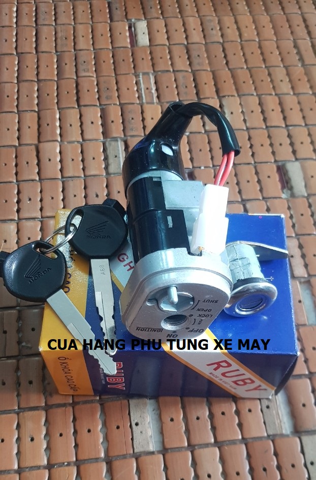 Bộ ổ khóa xe Wave S110  chìa dẹp
