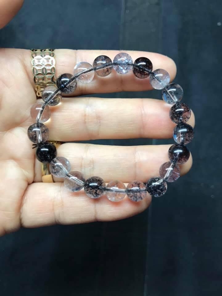 [HCM]VÒNG TAY THẠCH ANH ƯU LINH ĐEN 8LY