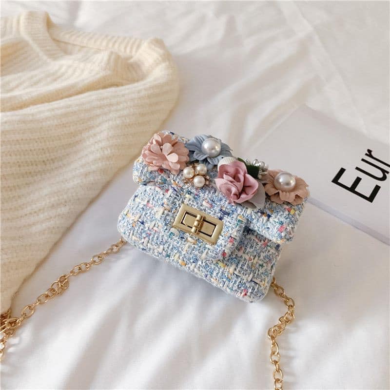 Túi dạ mini đính hoa đeo chéo cho bé