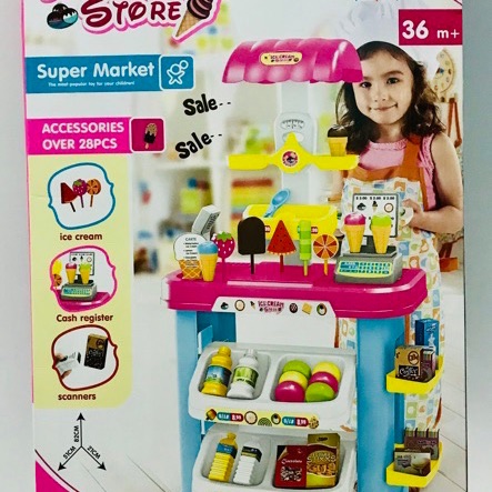 Đồ chơi Quầy tính tiền - máy tính tiền siêu thị bán kem 922-19 - Đồ chơi nhà bếp - bán hàng cho bé