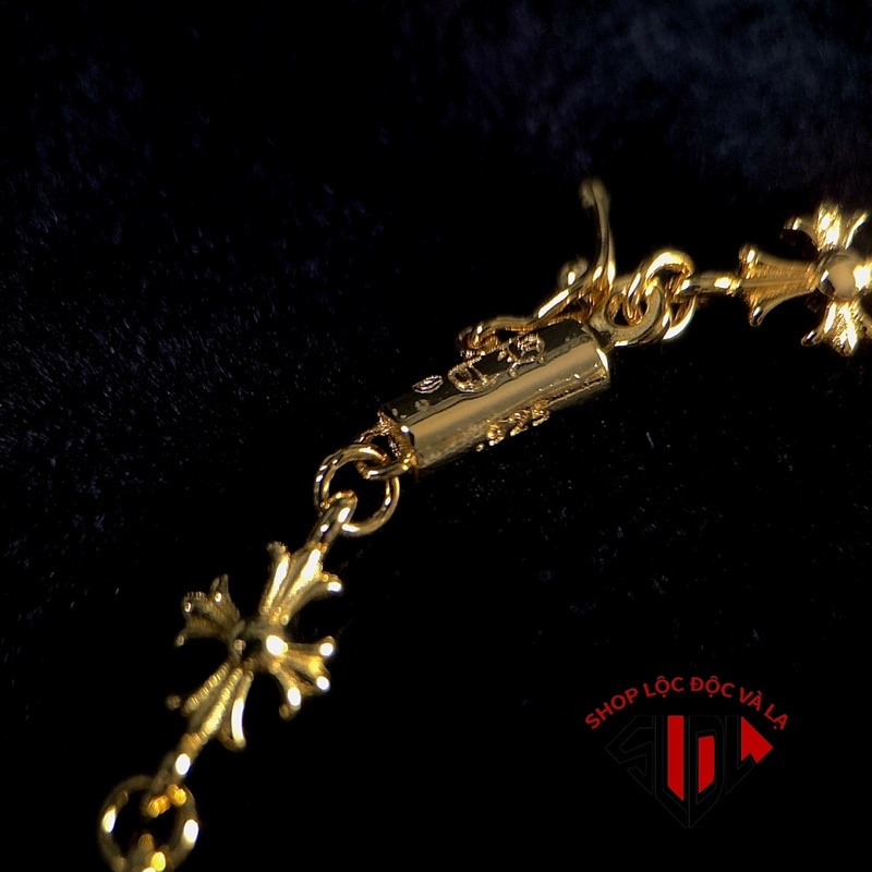 Lắc tay Chrome Heart mini cross bạc vàng fullbox.