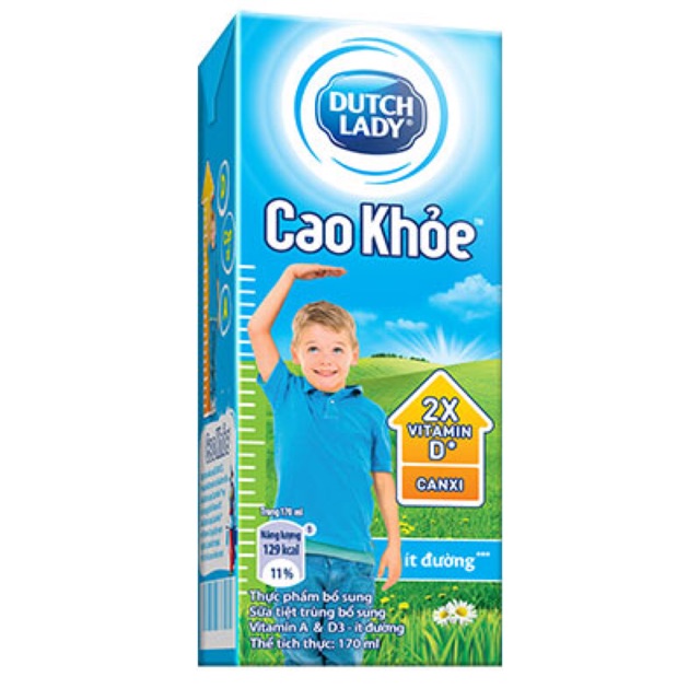 Sữa Tươi DutchLady Cao Khỏe 170ml ( 48 hộp x 170ml )
