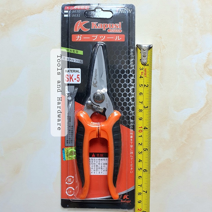 Kéo tỉa lá, tỉa dăm, cắt chi dăm thép Nhật Bản hãng Kapusi SK5 chiều dài 18cm, kéo cắt tỉa cây cảnh,
