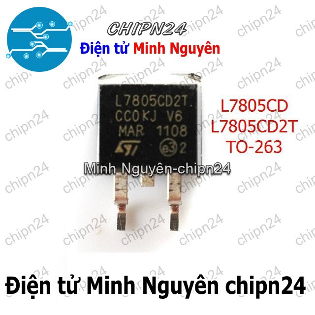 [2 con] (SOP) IC Dán L7805CD2T TO-263 (SMD) (L7805CD 7805 5V) - HH003413