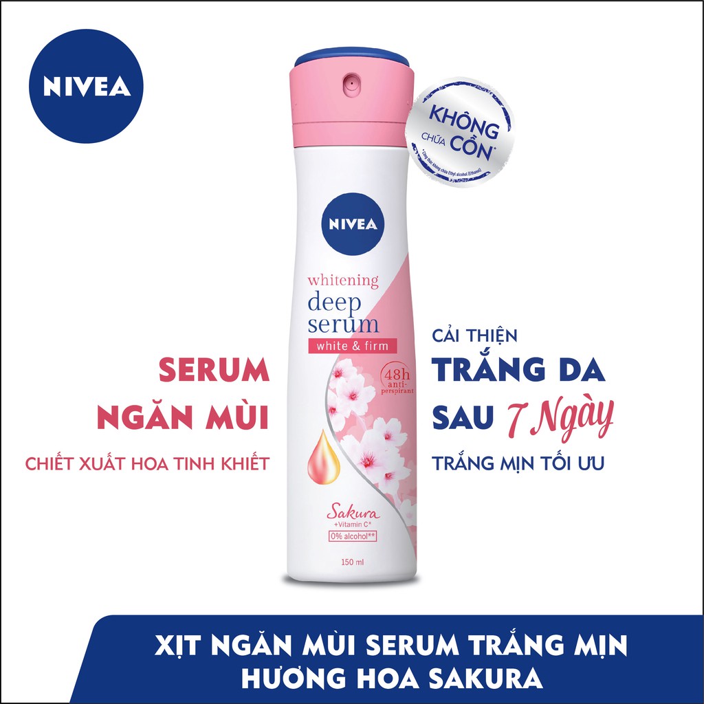Xịt Khử Mùi Nivea Nữ Dưỡng Trắng và Ngăn Ố Vàng (150ml)