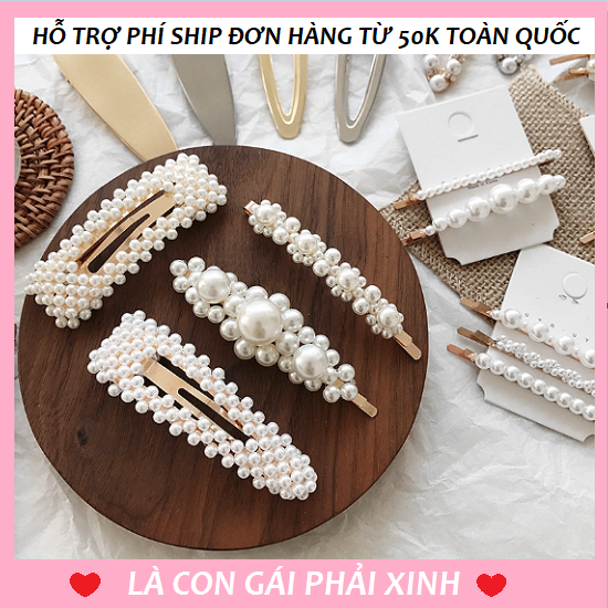 [HCM]Kẹp Tóc Nữ Kim Loại Ngọc Trai Nhân Tạo Kẹp Tóc Nữ Ngọc Trai Nhân Tạo Xinh Xắn
