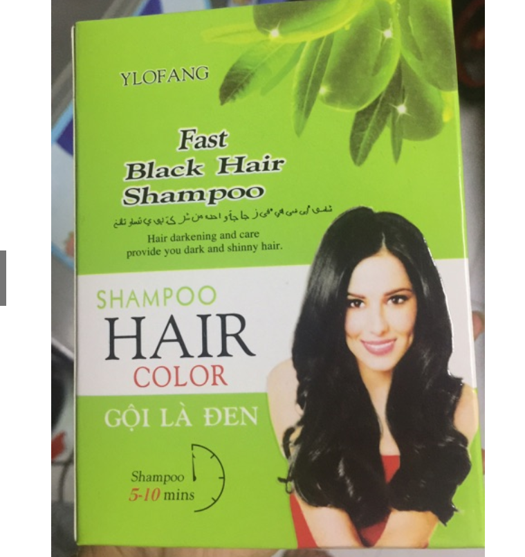 Dầu gội đen tóc olive Thái Lan Ylofang hộp 10 gói - Gội là đen, dầu gội nhuộm đen tóc tại nhà
