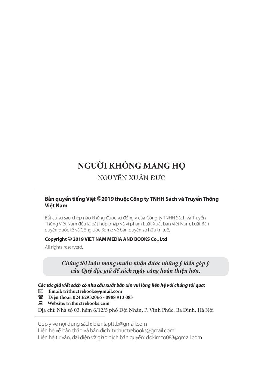 Fahasa - Người Không Mang Họ