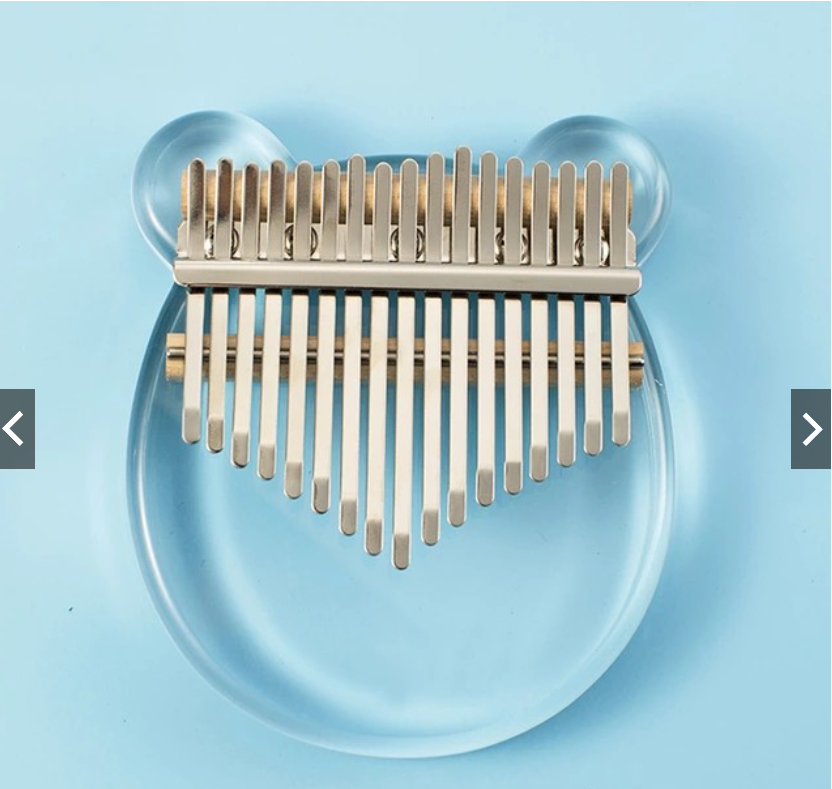 Đàn kalimba trong suốt 17 phím gấu pha lê TONIC-002