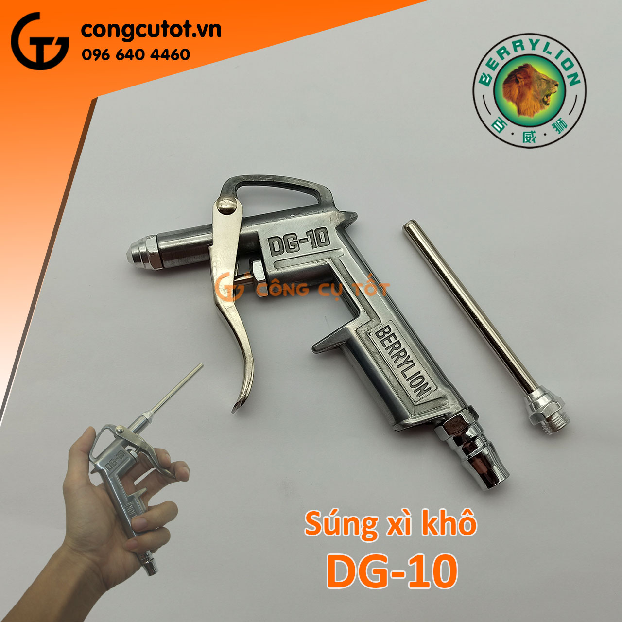 Đầu xịt hơi - xì khô thân thép Berrylion DG-10