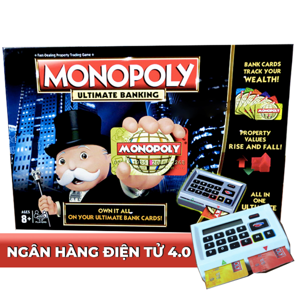Cờ Tỷ Phú Monopoly Phiên Bản 4.0, Trò Chơi Board Game Monopoly Cải Tiến Có Máy Ngân Hàng Điện Tử Quẹt Thẻ ATM Tự Động