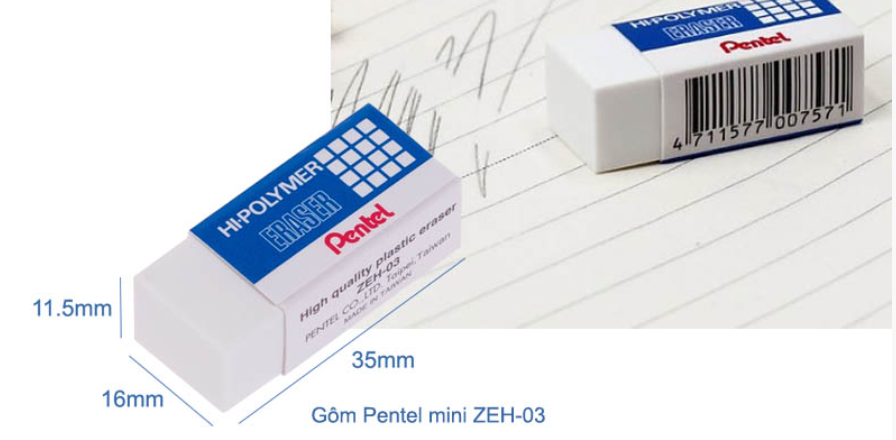 [HCM]Combo 3 Gôm Pentel ZEH-03