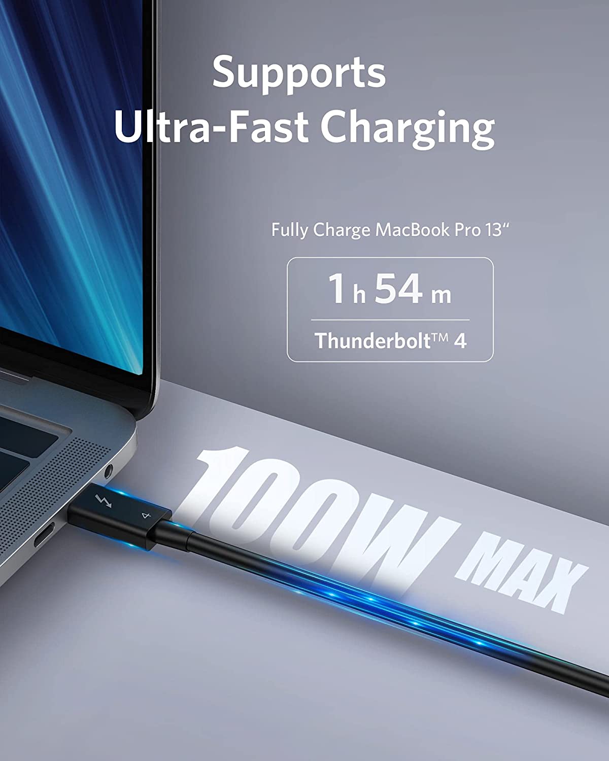 Cáp sạc nhanh Anker Thunderbolt 4 C - C - A8859 100W/40Gpbs - 8K display [BH 12T]