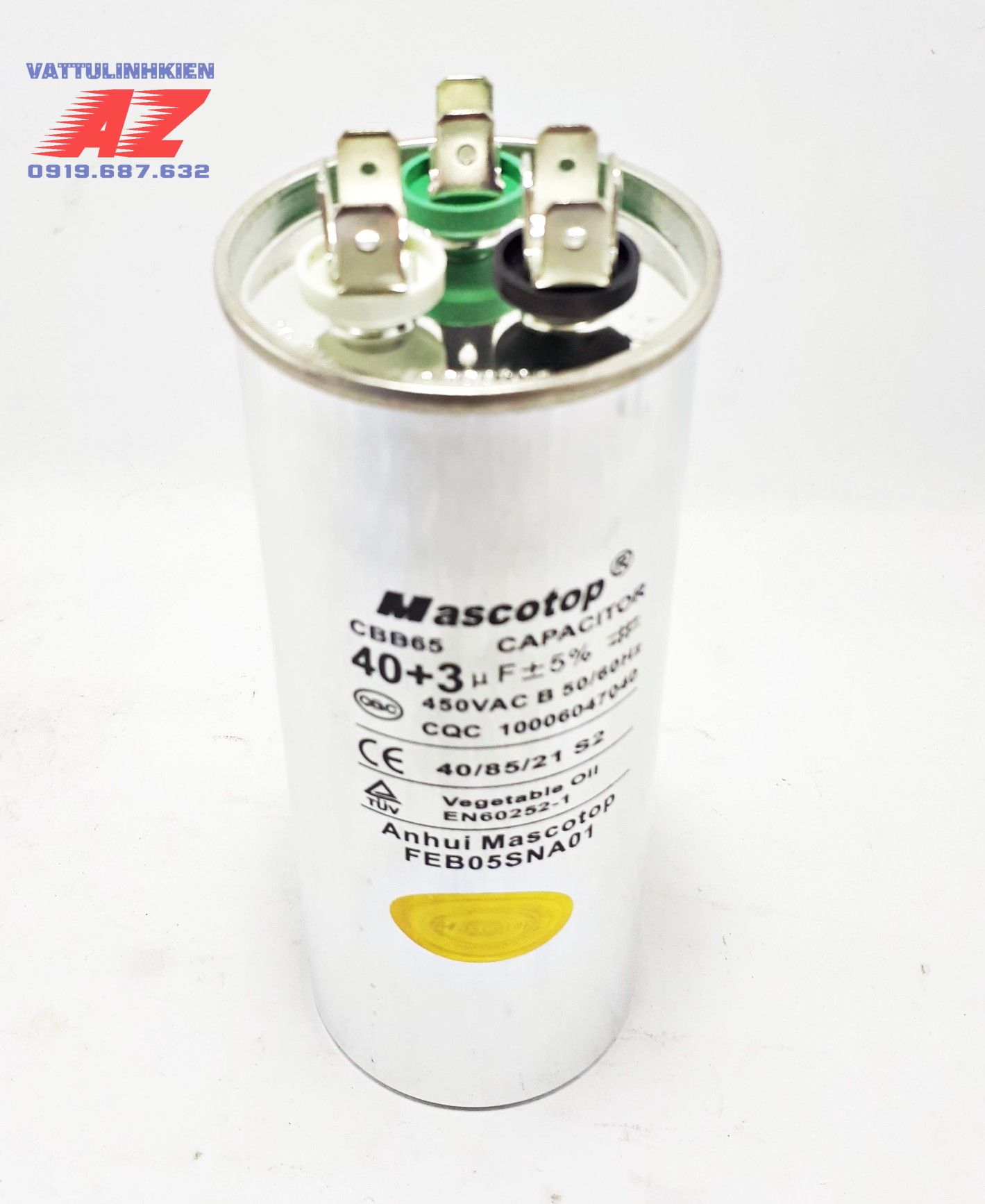 Tụ kép MASCOTOP CBB65 40+3 mF+5% cho điều hòa