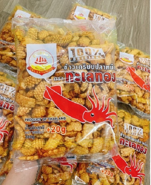 Bánh Snack Mực Thái Lan hiệu Talaethong 220g