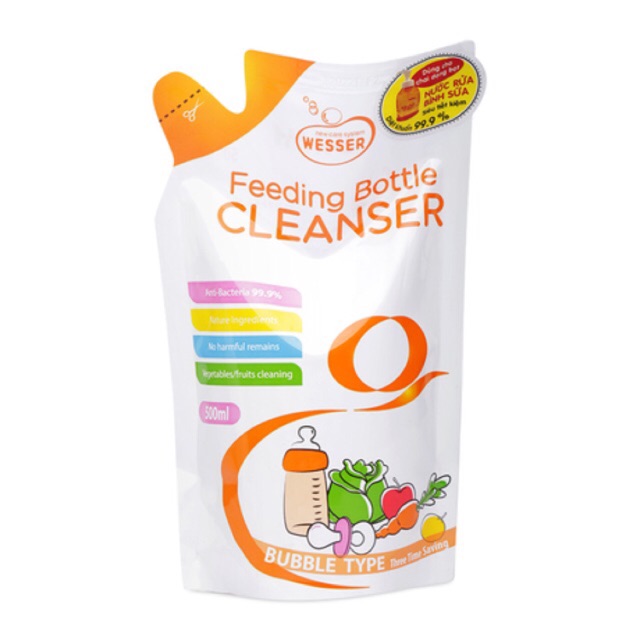 Nước rửa bình sữa Wesser gói 500ml