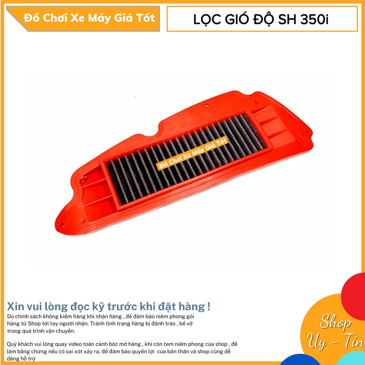 LỌC GIÓ ĐỘ LƯỚI THÉP CHO SH350i - SH2020