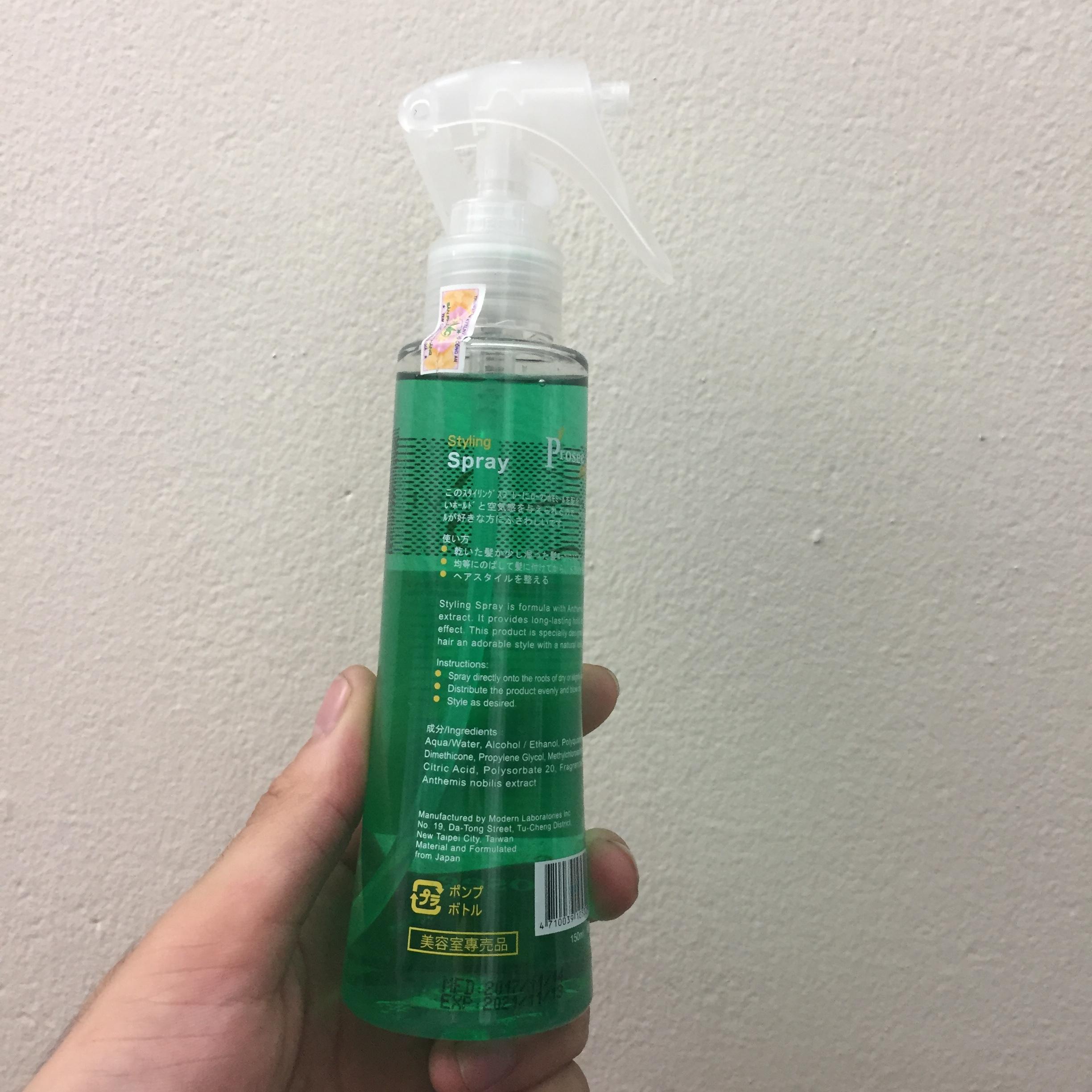 Xịt giữ nếp tóc cố định kiểu tóc Styling Spray Prosee 150ml