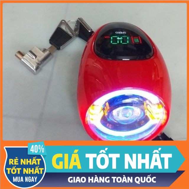 Đầu đèn 48v 4 bình xe đạp điện led báo tốc độ electric bike huy