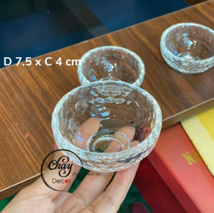 Chén, cốc thủy tinh cúng dường hàng đẹp, đồ thờ cúng, đồ phong thủy cao cấp - chay decor