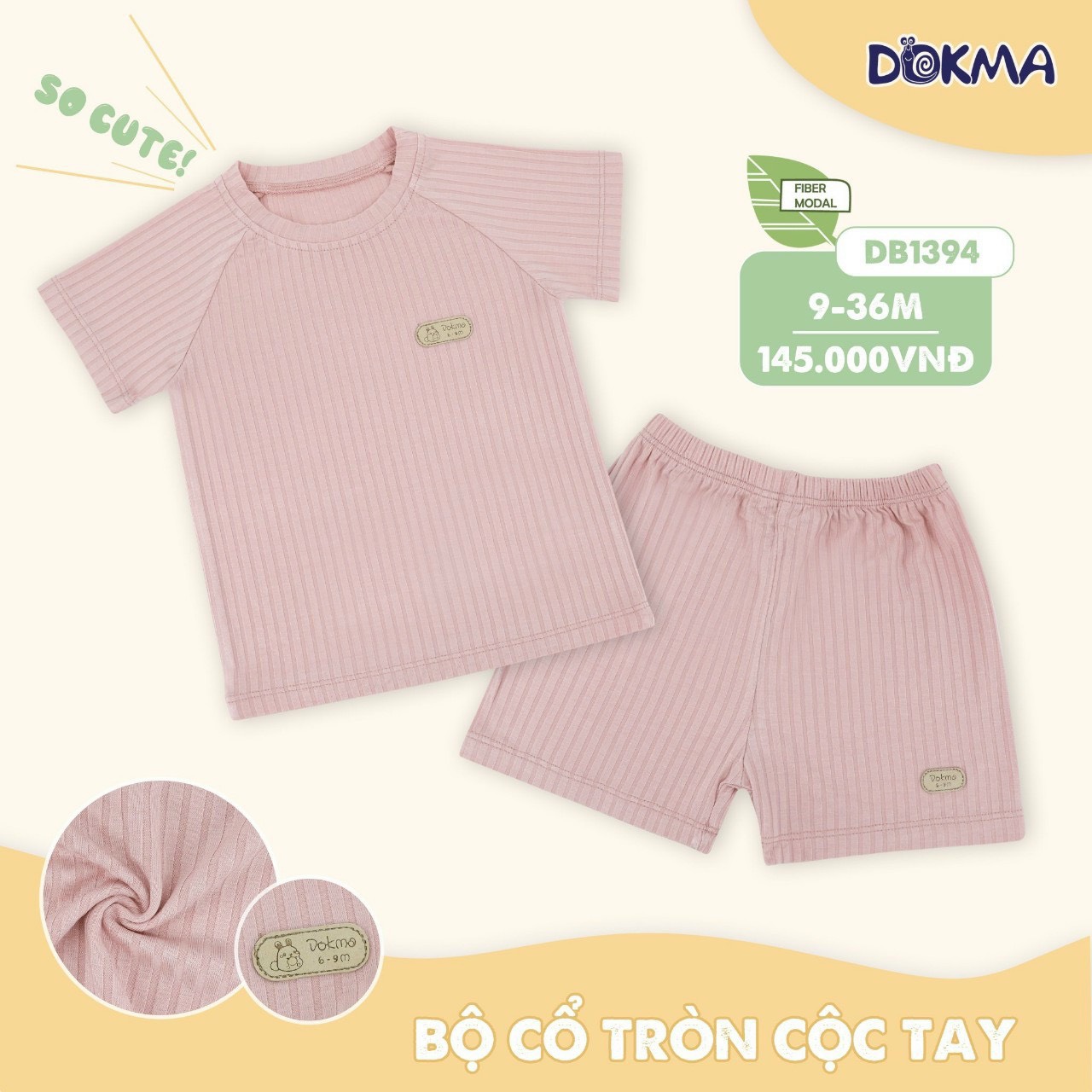 Bộ cộc tay cổ tròn Dokma DB1394