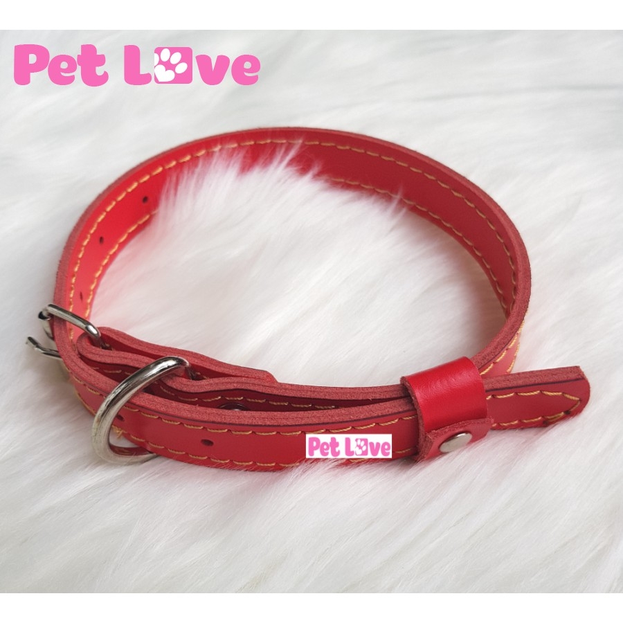 Vòng đeo cổ chó mèo (chất liệu da, 3 màu, 3 size)