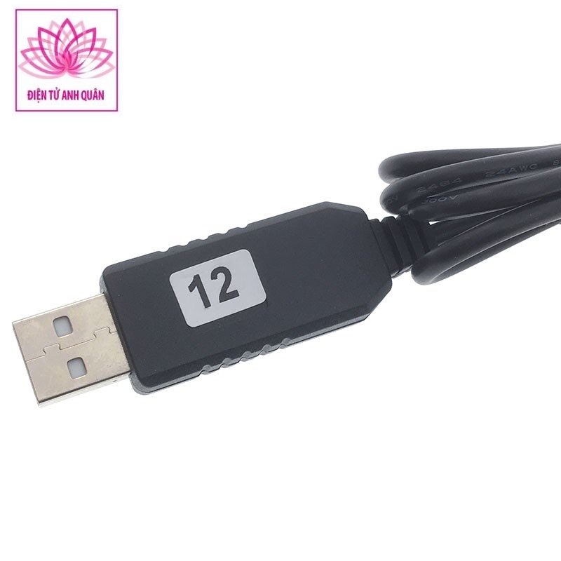 Dây cáp USB chuyển đổi từ DC 5V sang DC 12V.