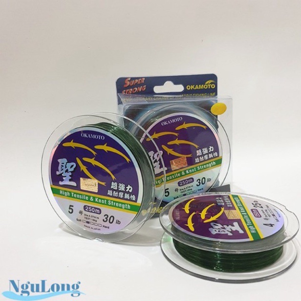 Cước Câu Cá Okamoto 250m (cước thánh/ 4 con cá)