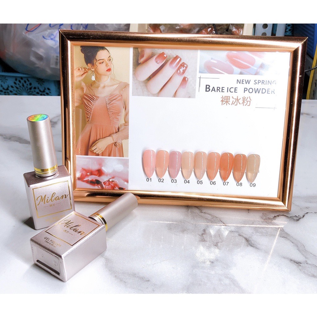 Set sơn thạch Milan 9 màu - sơn gel thạch chất đặc, lên màu chuẩn
