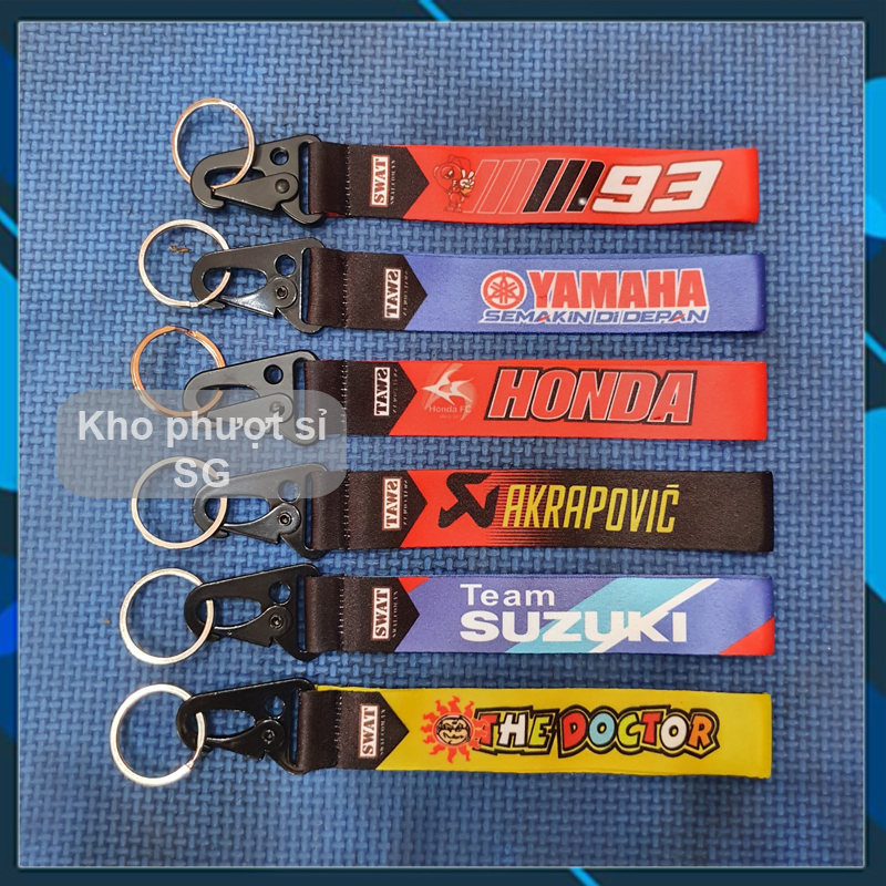 Móc chìa khoá YAMAHA, HONDA, SUZUKI trang trí xe kim loại chống gỉ cao cấp (SATIN)