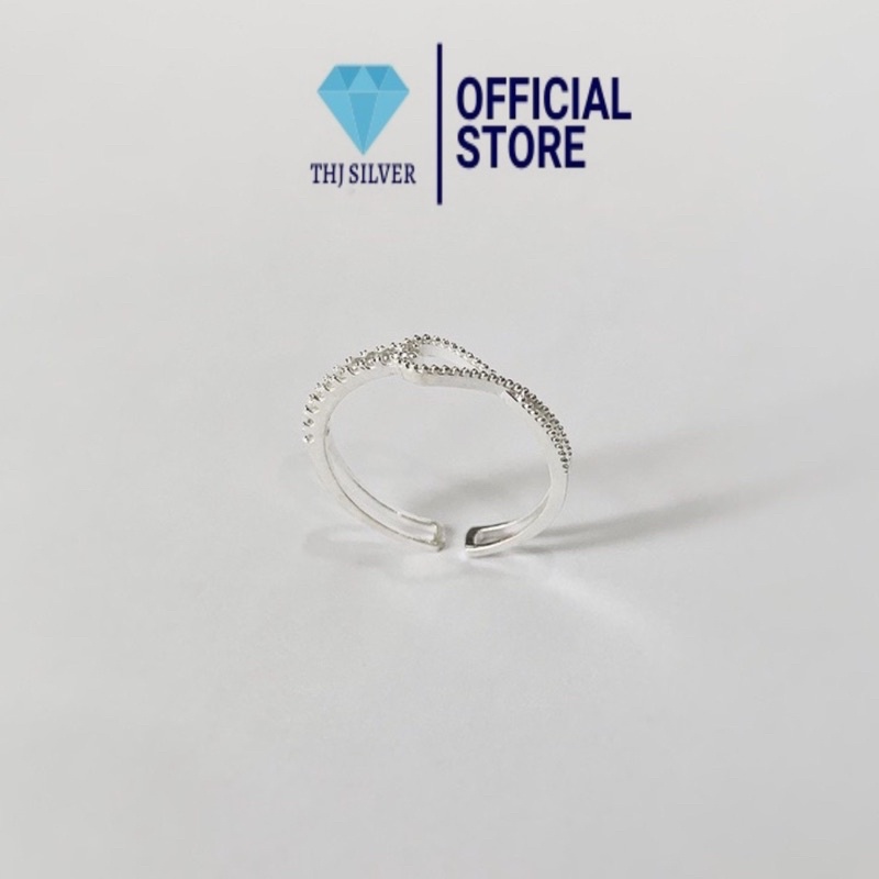 Nhẫn nữ vô cực đính đá nhân tạo, chuẩn bạc ta sáng đẹp- Nhẫn bạc đẹp THJ