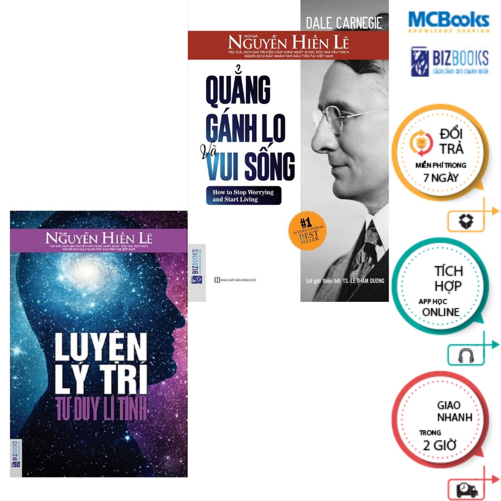 Sách - Combo  Quẳng gánh lo và vui sống - Luyện Lí Trí Tư Duy Lí Tính - McBooks