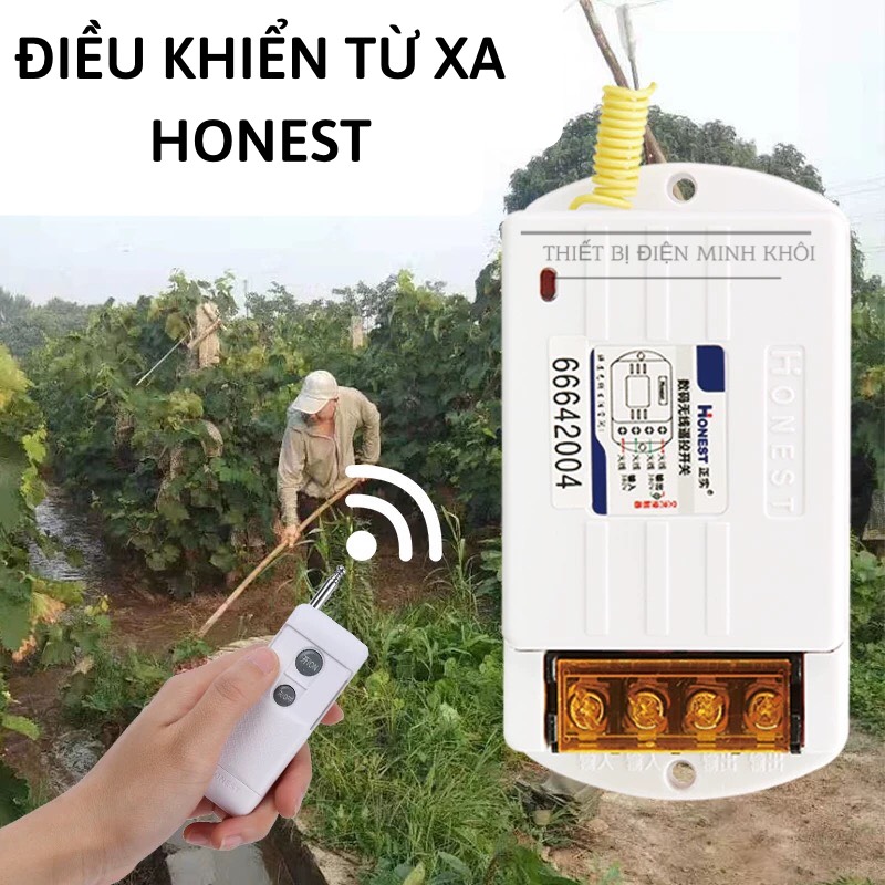 (CÓ HỌC LỆNH) Công Tắc Điều Khiển Từ Xa Honest 1000m 220v,bật đèn từ xa, điều khiển tự động honest