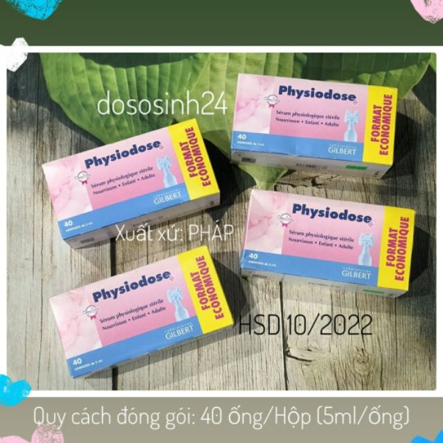 Nước muối sinh lý Physiodose của Pháp, 40 ống/Hộp [HSD 10/2022]