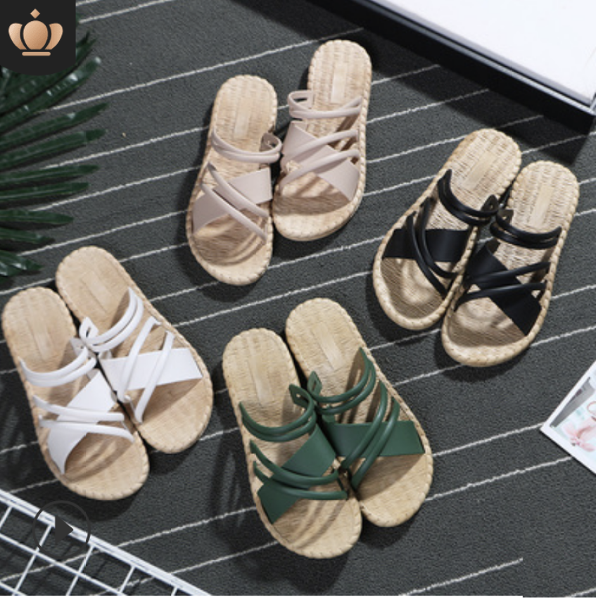 Dép nữ quai ngang 4 màu quai xéo dạng đan Hot trend nhất năm loại 1 quai to F3 kiểu dáng thời trang dễ phối đồ giá rẻ