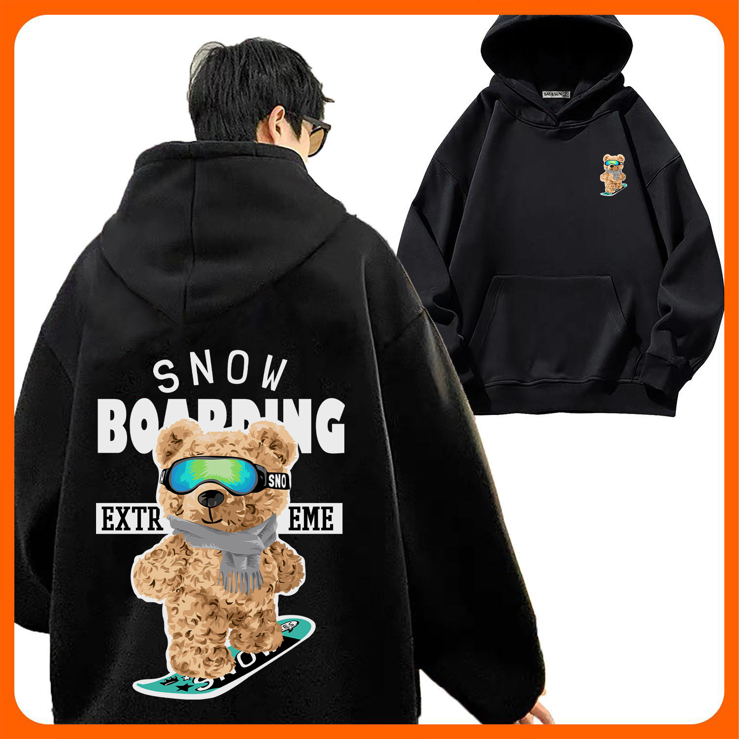 [Hoàn Tiền 15%] [SIZE ĐẠI] ÁO HOODIE UNISEX FORM RỘNG LÊN TỚI 90KG CHẤT VẢI NỈ BÔNG DÀY DẶN IN HÌNH GẤU STREET STYLE