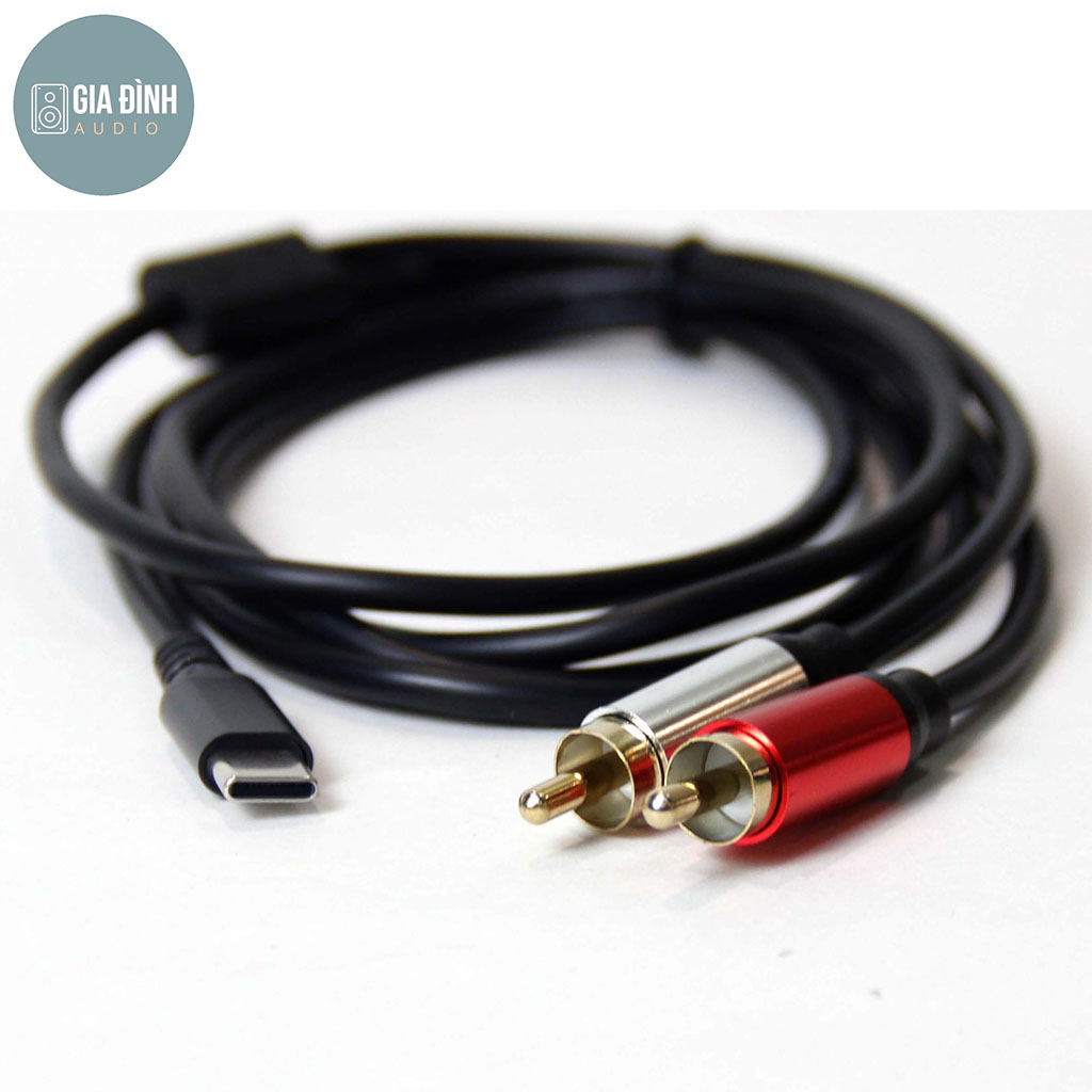 Cáp Type C ra 2RCA (bông sen) Kiwi - Chính hãng
