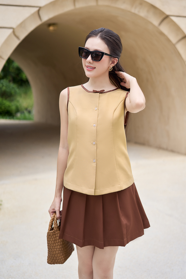 Áo Gile pho xéo viền Maybi