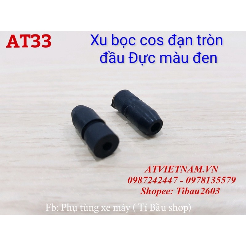 Xu bọc cos đạn tròn dày màu đen đầu đực - AT33 ( 1 bịch 50 cái)