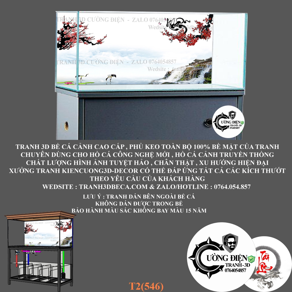 Tranh dán 3d bể cá cảnh