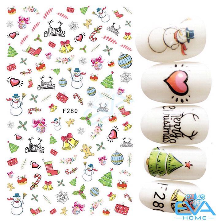 [HCM]Miếng Dán Móng Tay 3D Nail Sticker Tráng Trí Noel Giáng Sinh F280