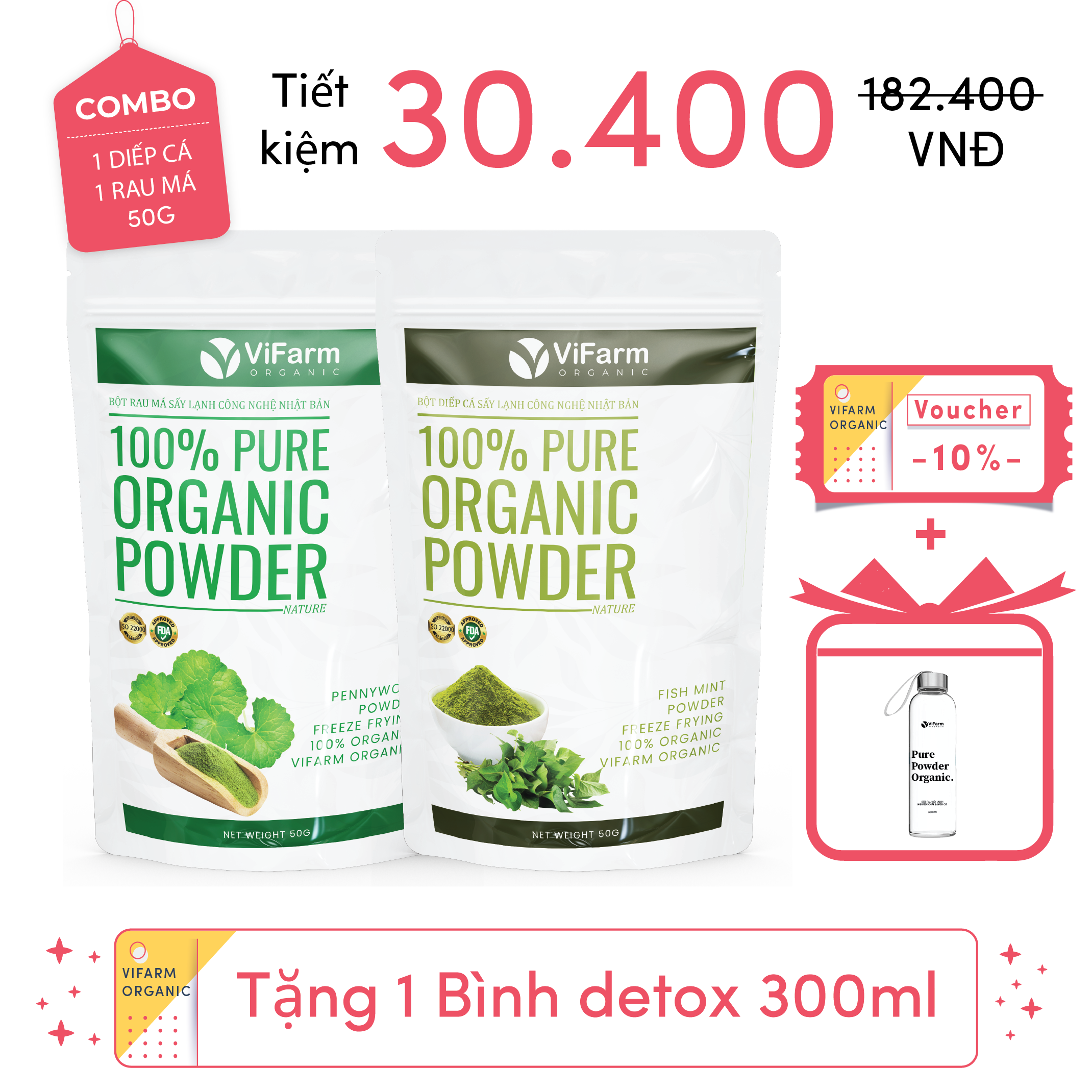 Bột Diếp Cá Nguyên Chất ViFarm 50g