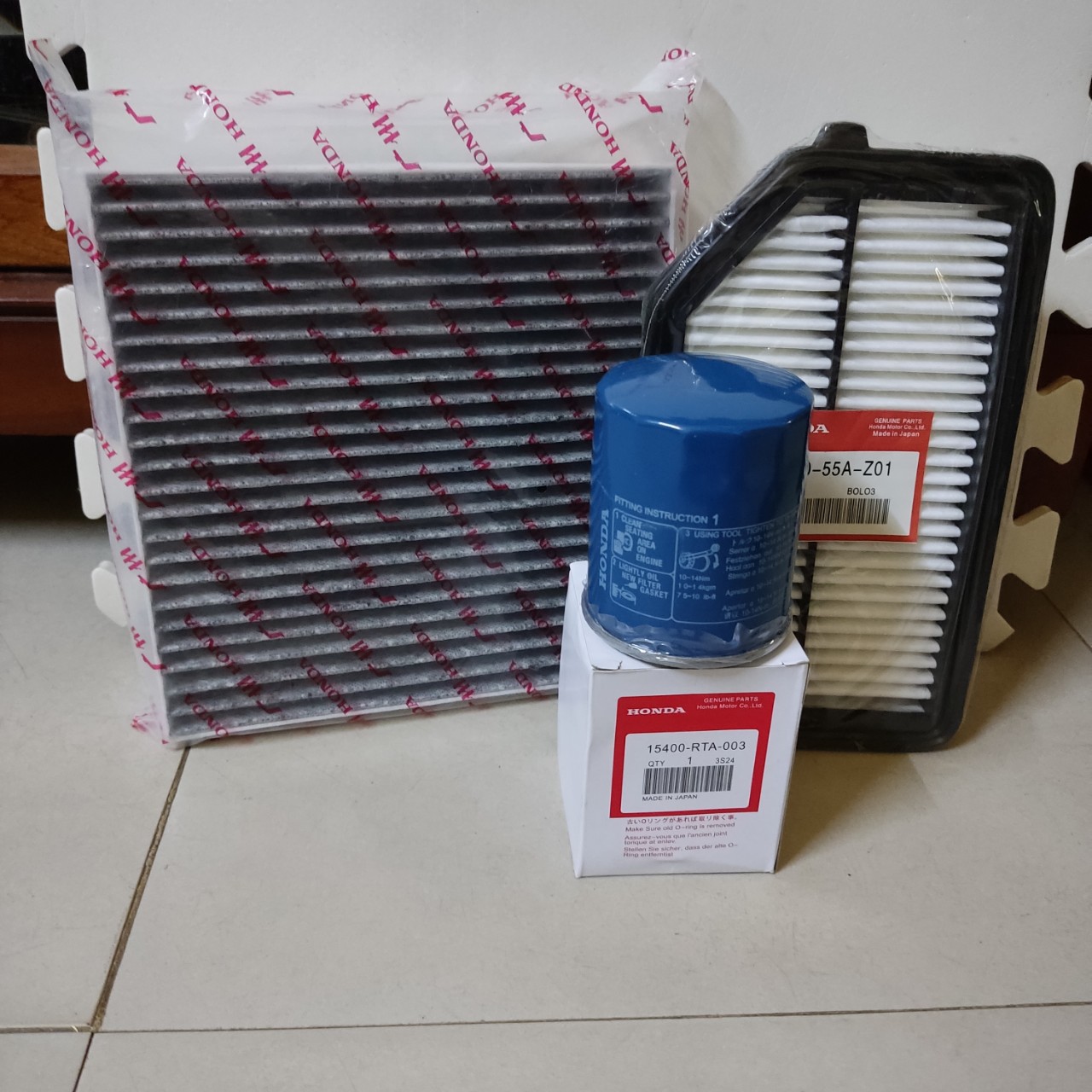 Combo 3 Lọc Honda city từ 2015-2019  (Lọc gió điều hòa, Lọc nhớt, lọc gió động cơ)
