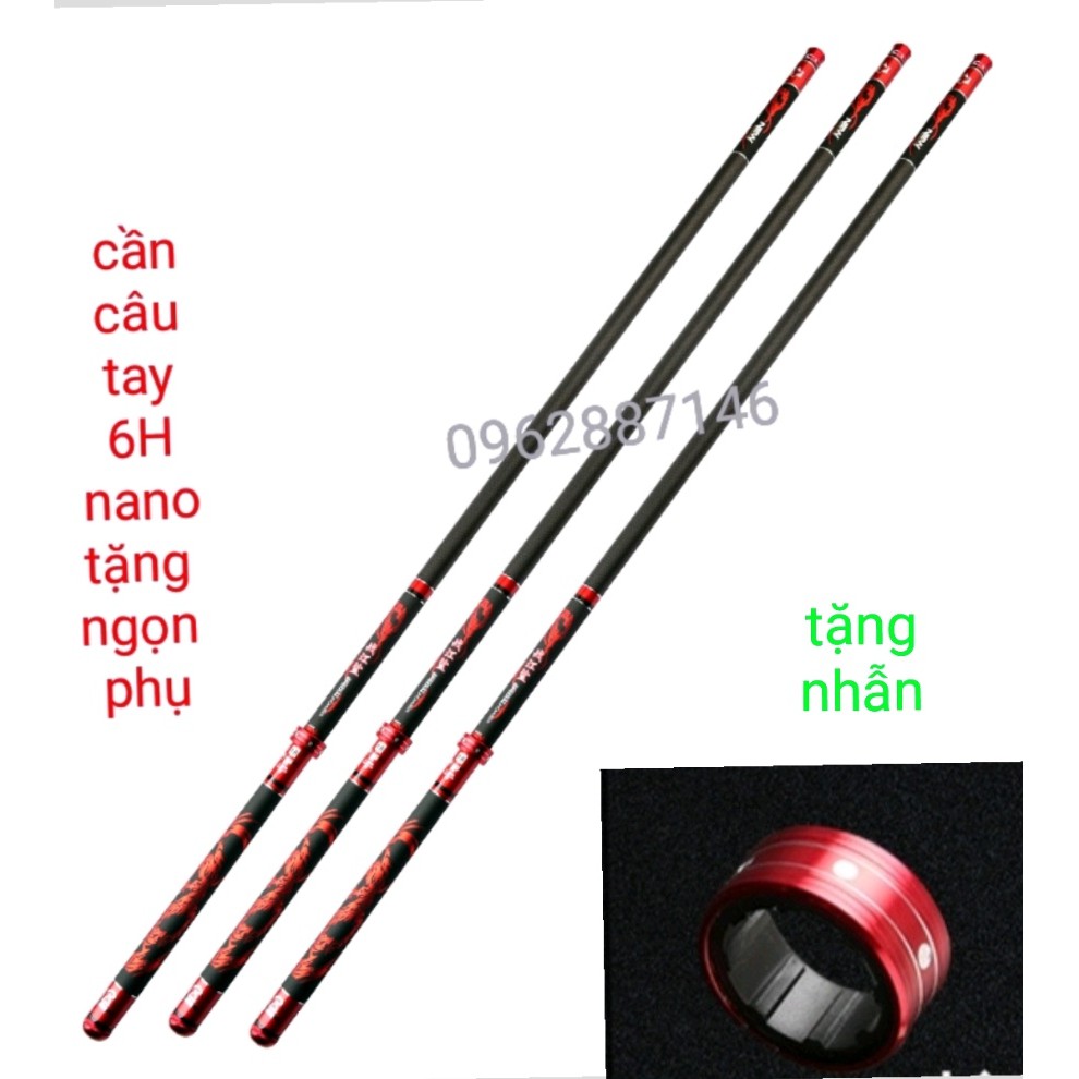 Cần câu tay daiwa 6h 5m4 tặng đọt phụ 8h cao cấp