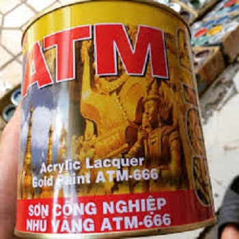 Sơn Nhũ Vàng ATM 666 875ML dùng cho sắt kẽm