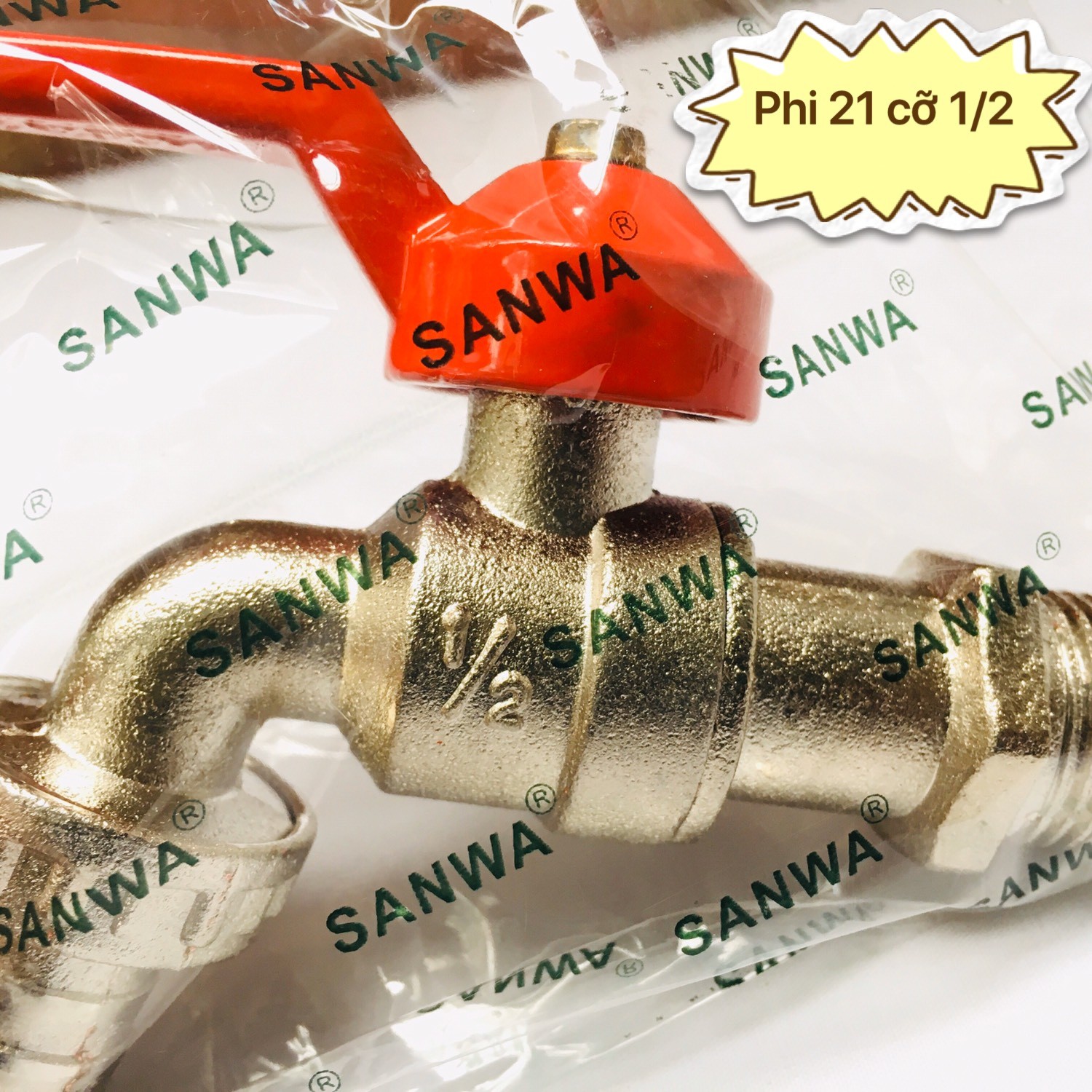 VÒI NƯỚC SANWA PHI 21, PHI 27 TẶNG KÈM CUỘN BĂNG TAN
